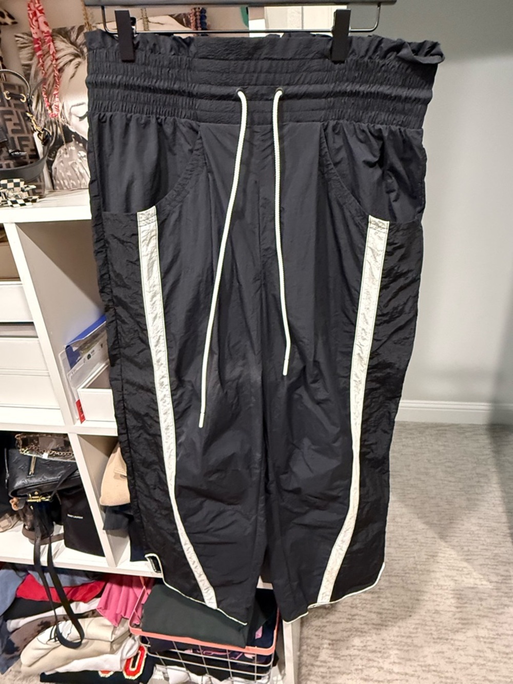 FP Movement Black Track Pants with White Trim